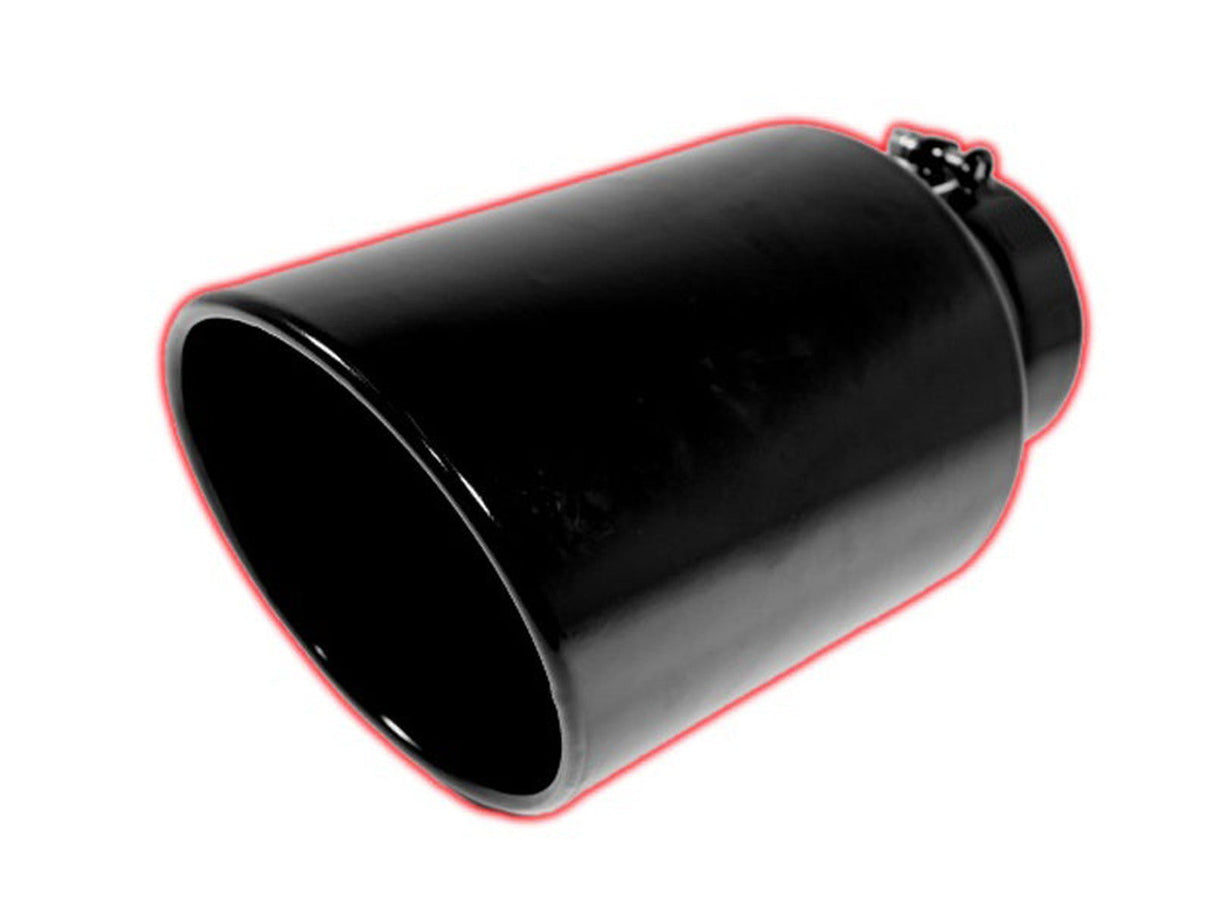 Rolled Angle Cut Exhaust Tip, Black, Bolt On, 5" Inlet, 6" Outlet, 15" Length, Universal ZZ Diesel