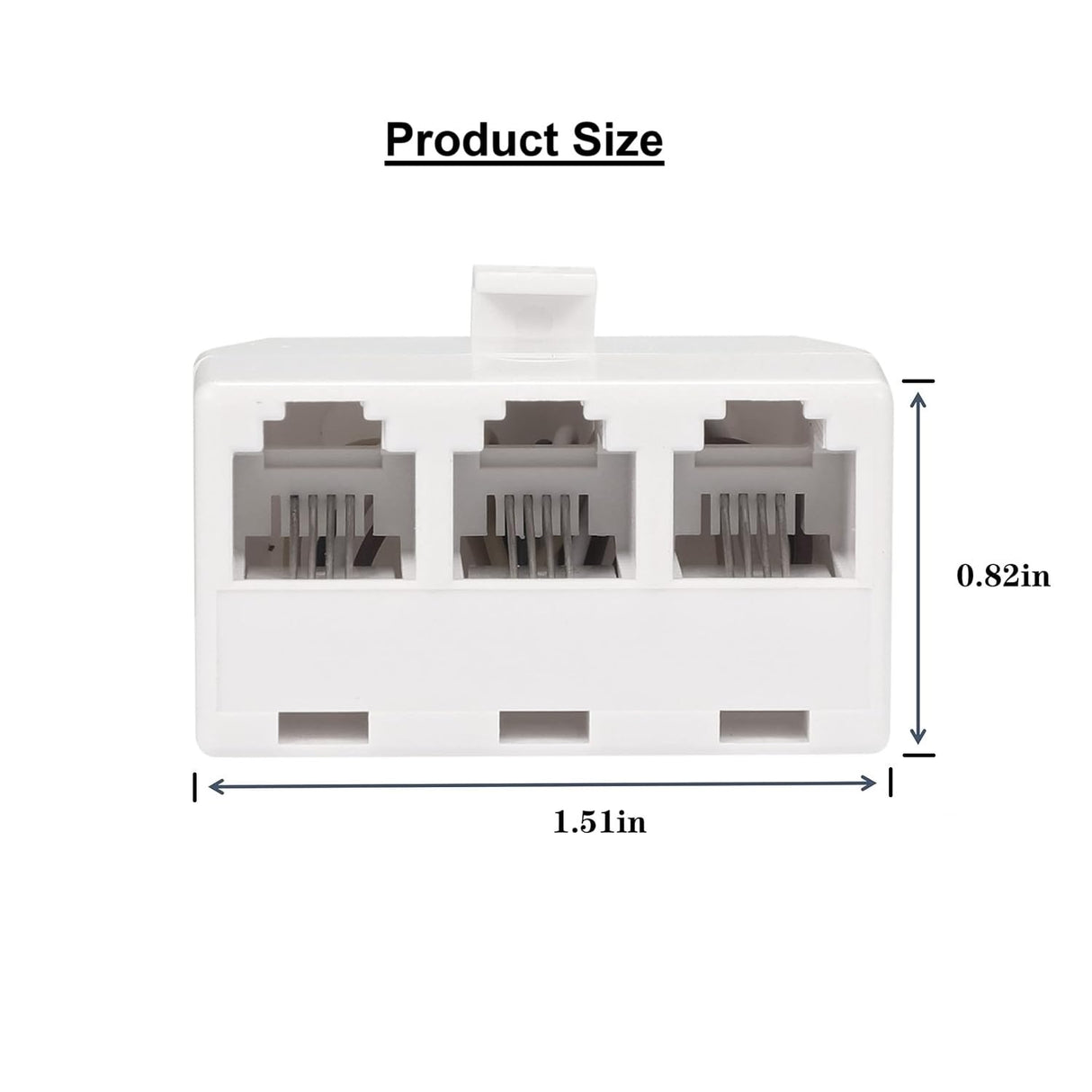 3 Way Telephone Splitter Wall Jack Adapter, White, 1 Male to 3 Converter Cable RJ11 6P4C Telephone Adapter TekShack