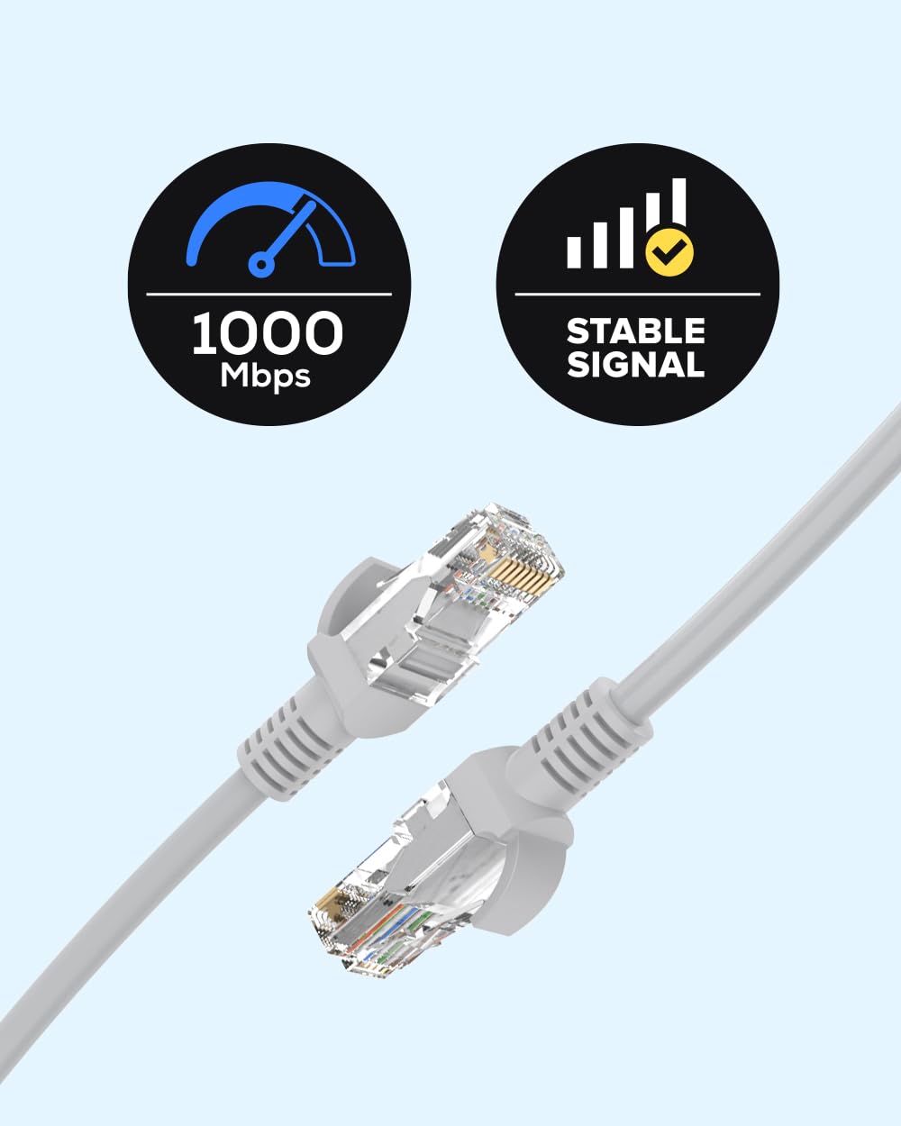 RJ45 LAN Ethernet Cable for PoE IP Cameras, NVR Systems, Modems, PCs & Gaming Consoles | Indoor/Outdoor Use TekShack
