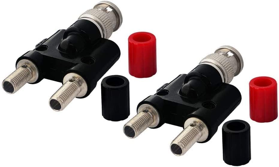 BNC Male Plug to 2X 4mm Dual Banana Female Jack Socket Binding Post TekShack
