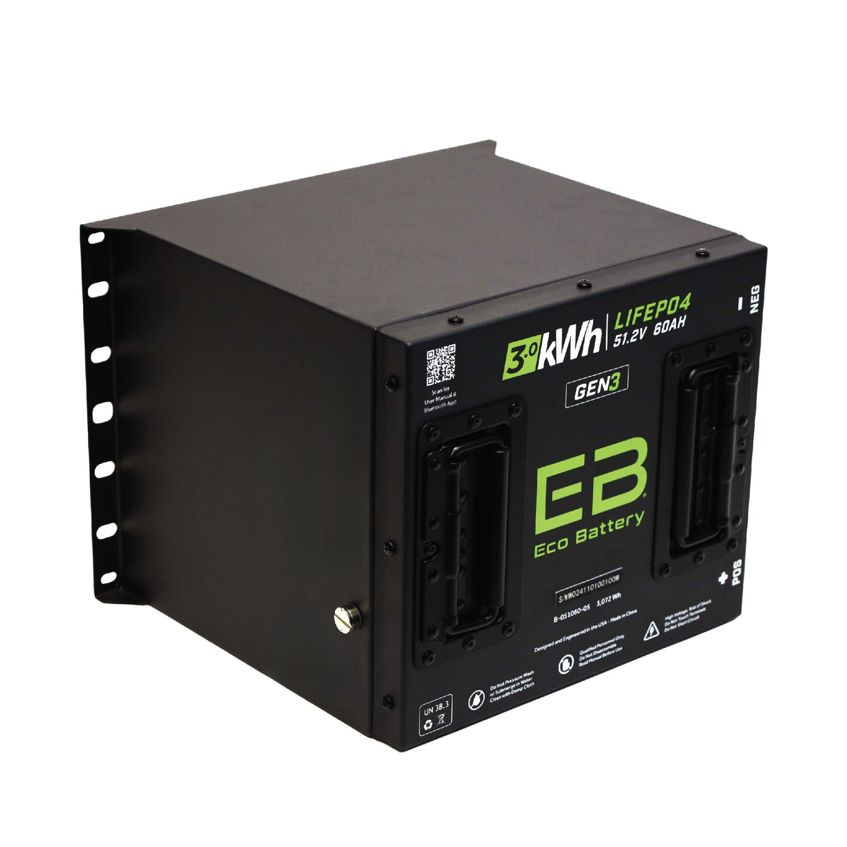 Eco Battery (48V) 51V 60Ah Cube LiFePO4 Gen3 Battery