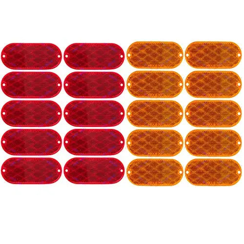 All Star Truck Parts Oval Reflectors for Trailers RVs ASTPRF2421A/R Red 2 Each