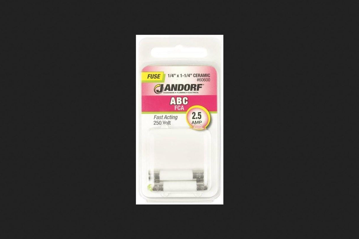 Jandorf Fast Acting 250 Volt 2.5 Amp Fuse #60600 Jandorf