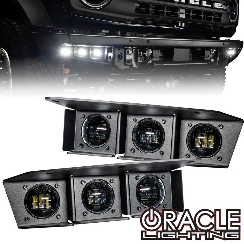 Oracle Lighting Triple LED Fog Light Kit (Steel Bumper) I '21- Current Ford Bronco