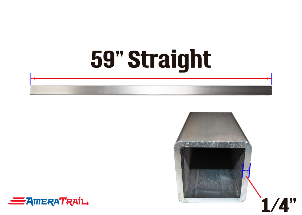 59 X 3 X 3" Straight Cross Member, 1/4" Wall, Structural Aluminum