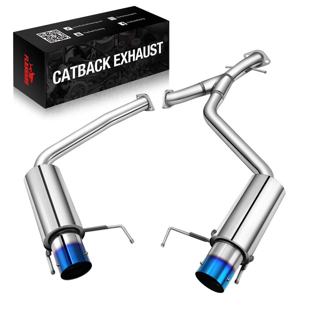 Catback Exhaust System For 2006-2013 Lexus IS250 IS350 V6 Sedan w/ Burnt Tip Flashark