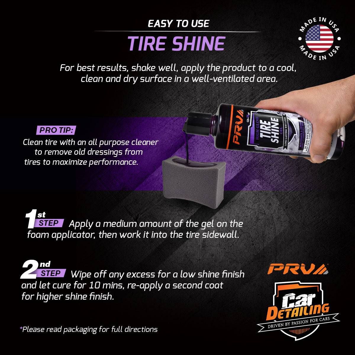PRV Audio CD-TSg9 High Gloss Tire Shine Gel 16 fl oz