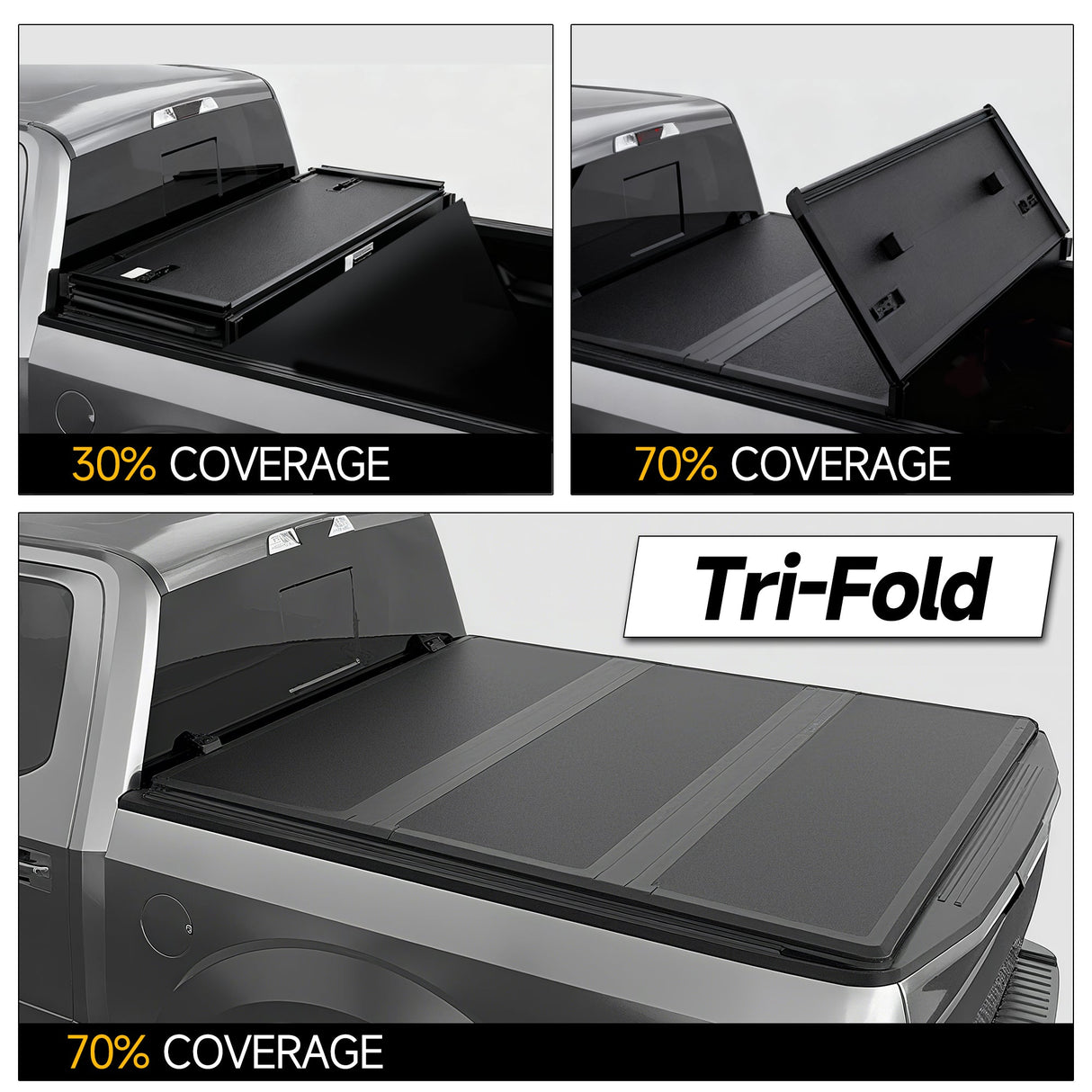 Trucktok 2015-2025 Ford F150 6.5FT Hard Tri-Fold Tonneau Cover Truck Bed Pickup TruckTok
