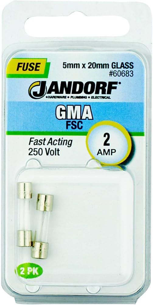 Jandorf Fast Acting 250 Volt 2 Amp Fuse #60683 Jandorf