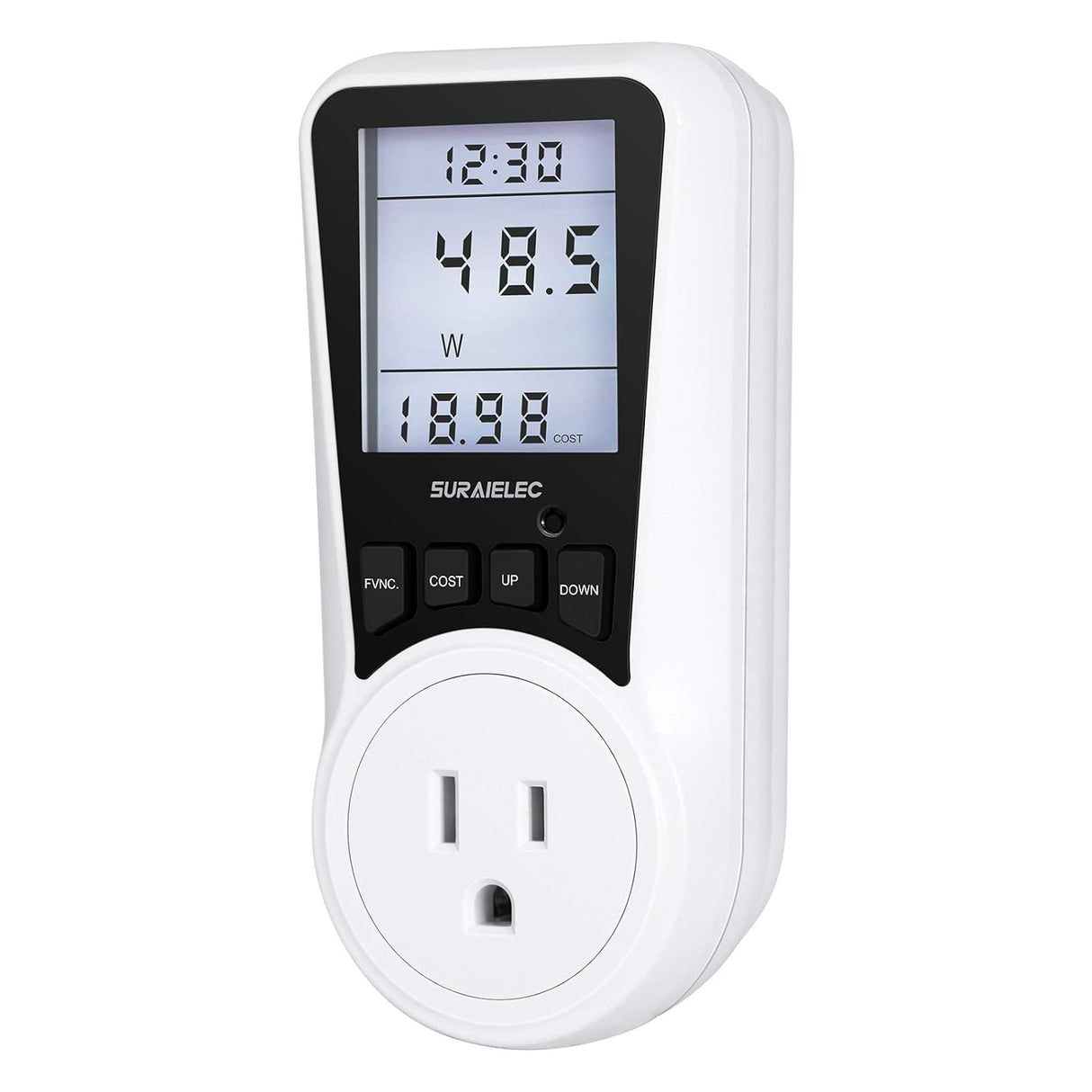 Plug-in Watt Meter Power Usage Monitor with Cost Calculator TekShack