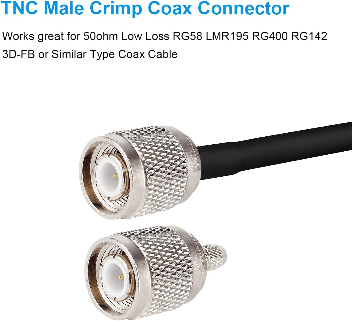 TNC Male Connector Male Plug Crimp Connector TekShack