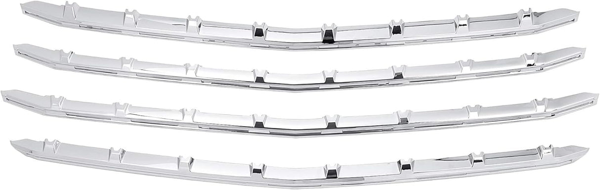Front Grille Overlay Trim 4 Piece Set Chrome Finish