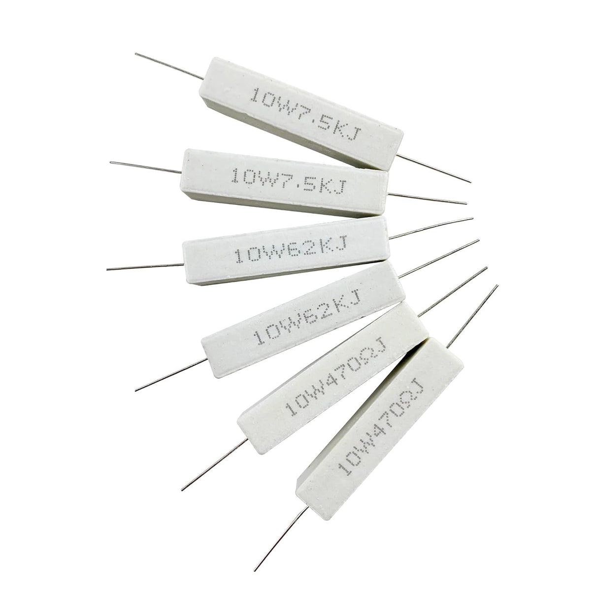 Cement Resistor 10W Resistance 10 Watt ±5% Power Resistors (100 Ohm - 100K Ohm) TekShack