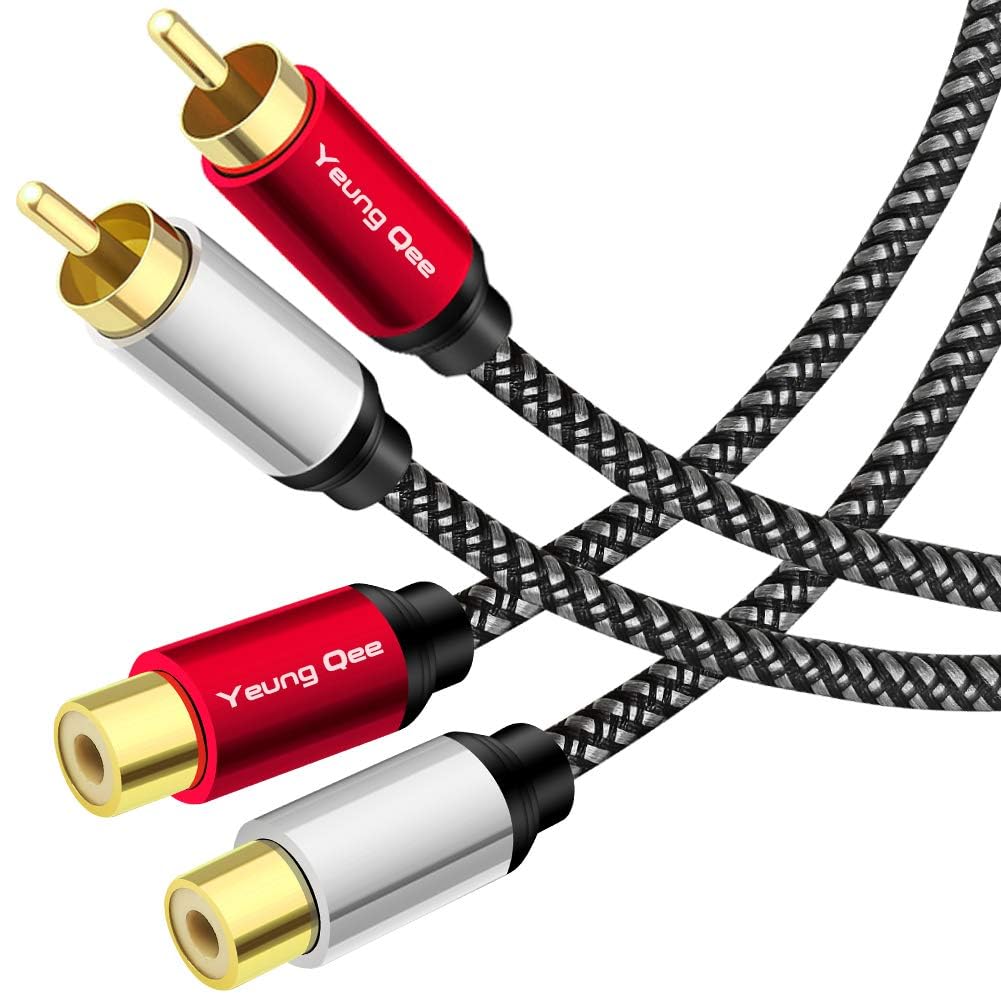 12ft 2RCA Male-to-Female Stereo Audio Extension Cable TekShack