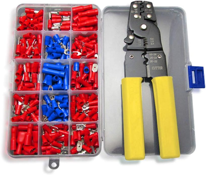 Crimper Pliers & Cable Wire Cutter Tool with 230 Terminal Connector Kit – 0.5~6.0mm² / AWG 23-10 TekShack
