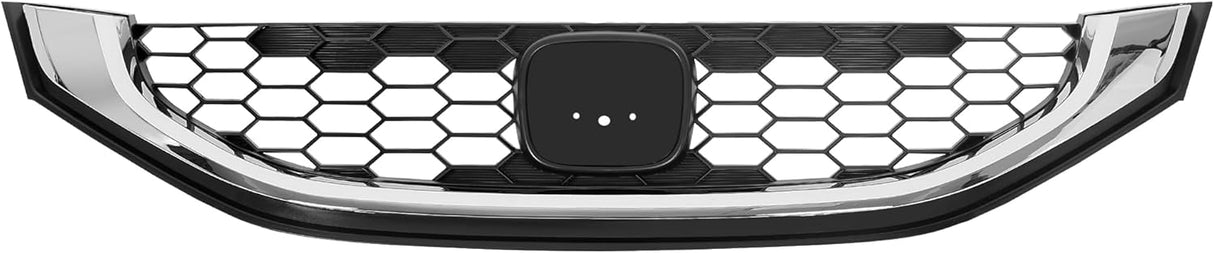 Honeycomb Front Grille Replacement Compatible with 2013-2015 Honda Civic Sedan