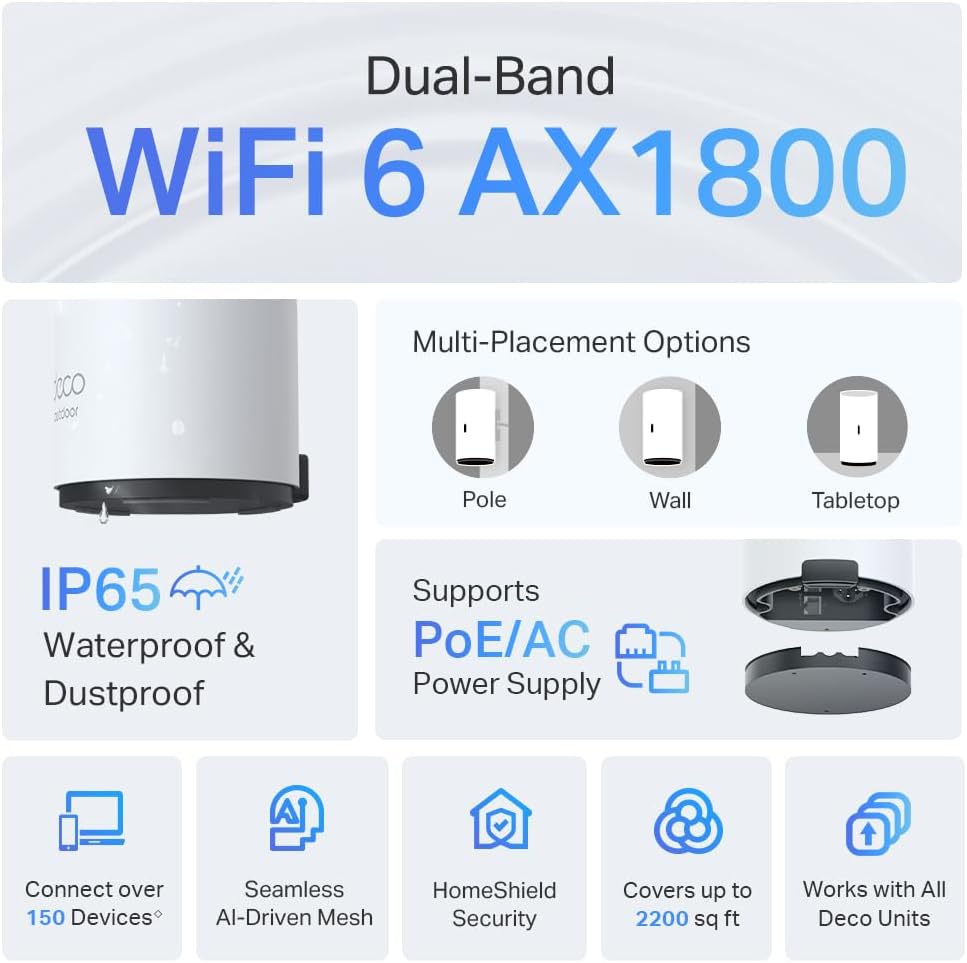 TP-Link Deco X20-Outdoor AX1800 Mesh WiFi 6 Extender TekShack