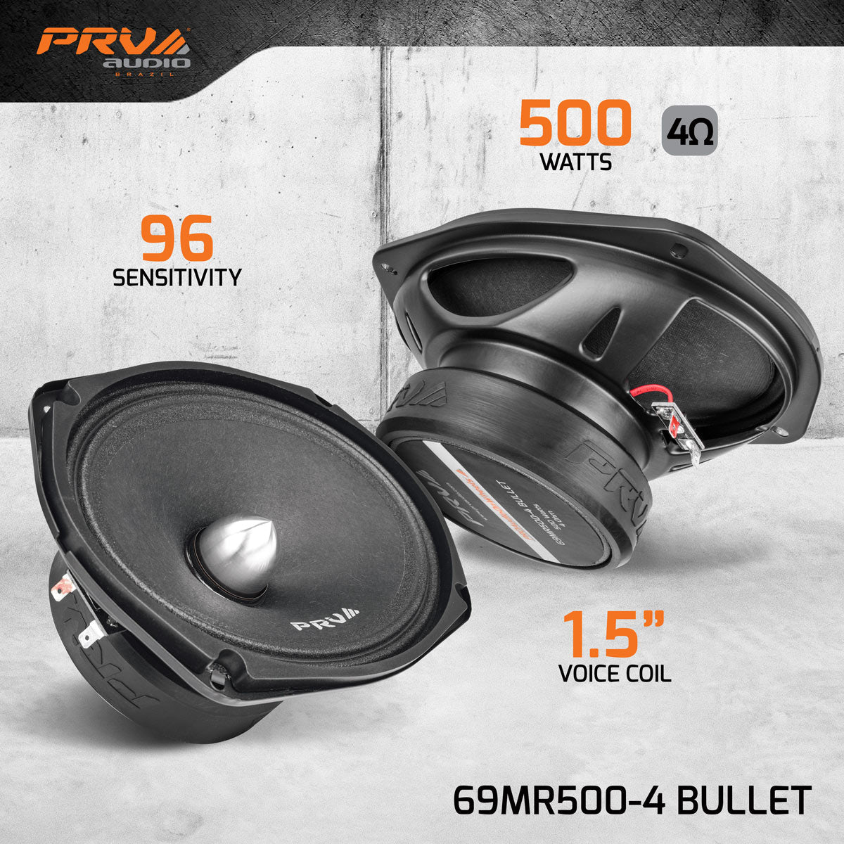 PRV Audio 69MR500-4 BULLET 500W Midrange Speaker (Single) PRV Audio