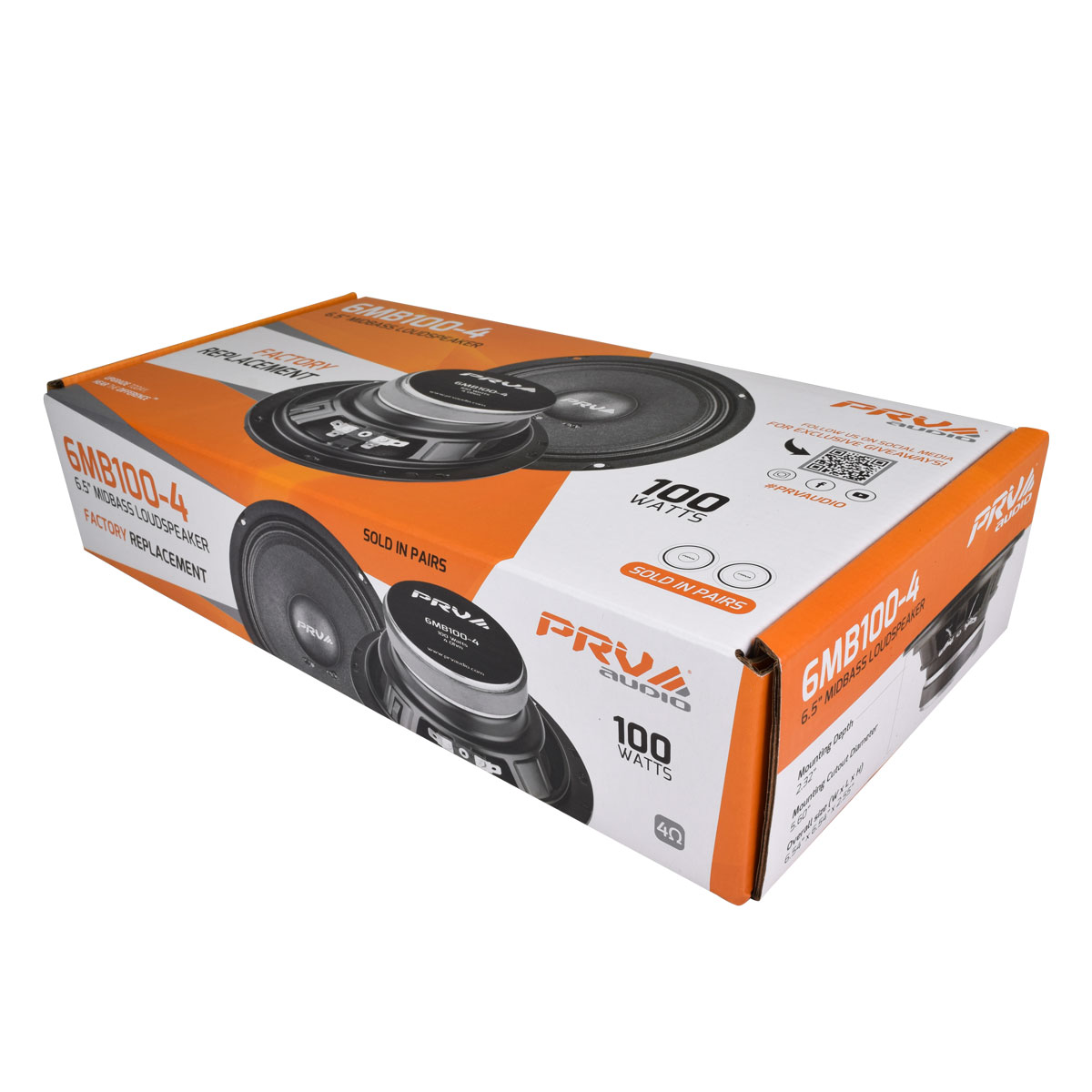 PRV Audio 6.5 Inch Midbass Car Speakers 6MB100-4 Pair