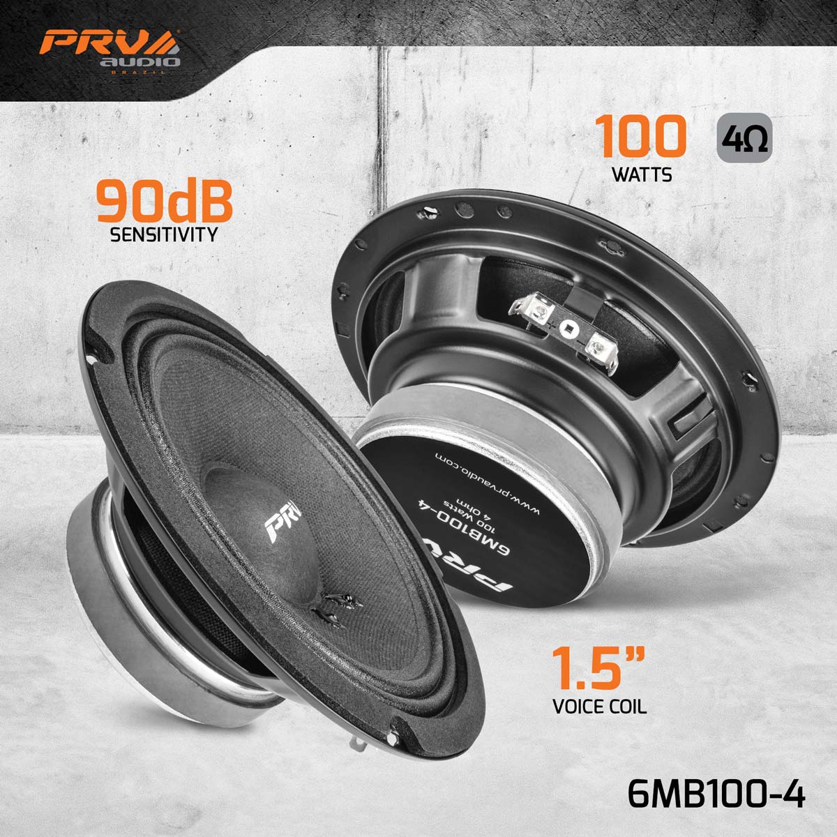 PRV Audio 6.5 Inch Midbass Car Speakers 6MB100-4 Pair