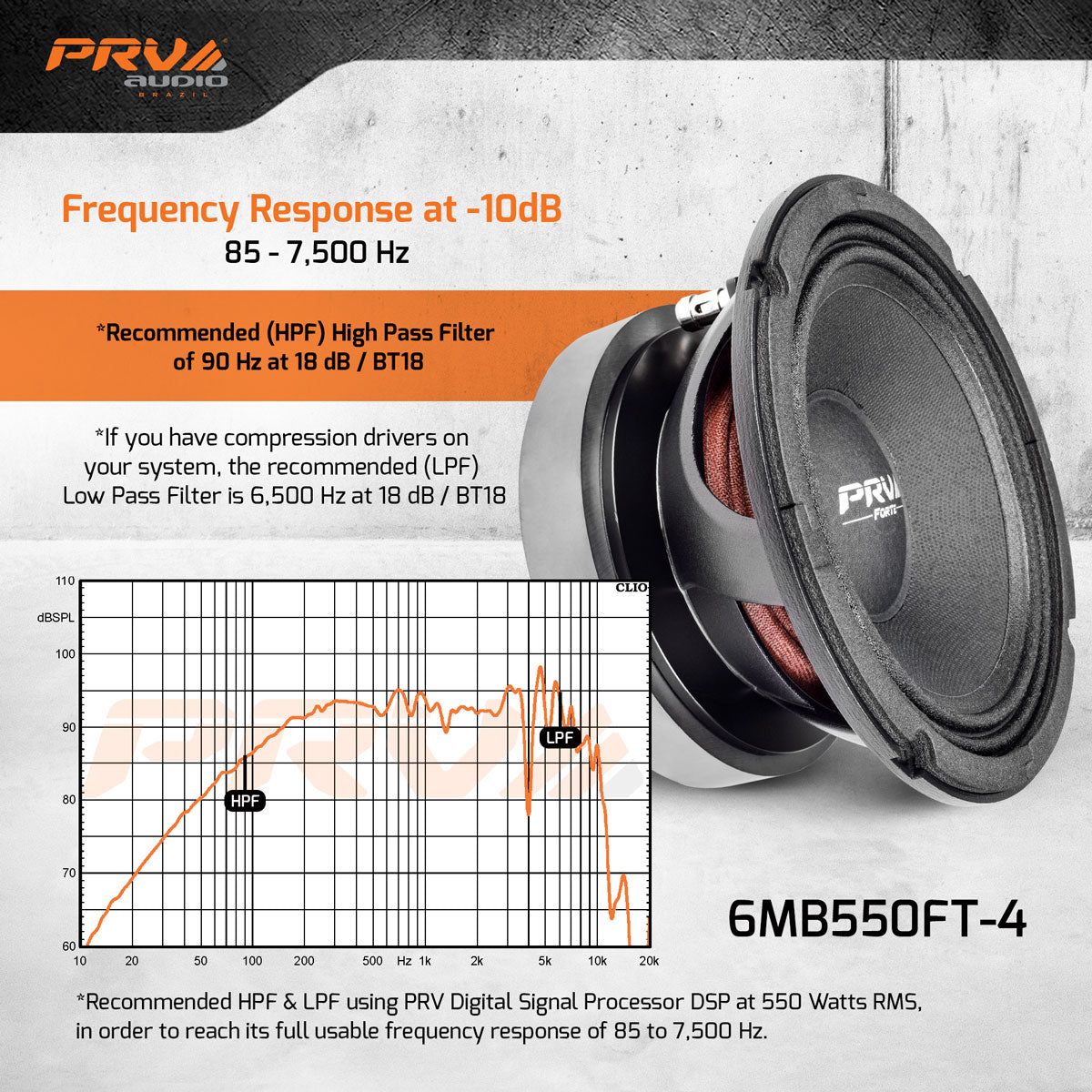 PRV 6MB550FT-4 Midbass PRV Audio