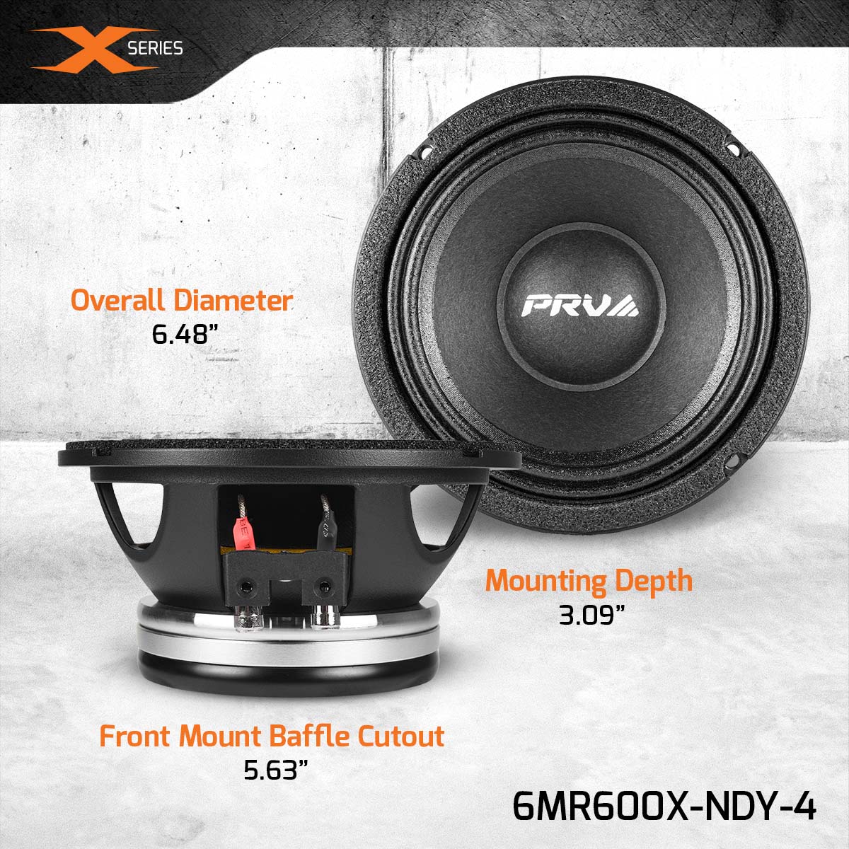 PRV Audio 6MR600X-NDY-4 6.5" 600W Neodymium Midrange Speaker (Single) PRV Audio