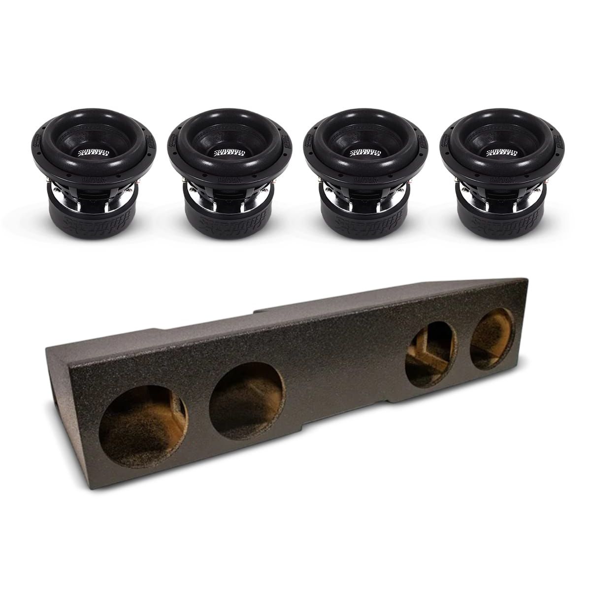 (4) Sundown Audio SA8 v3 & Chevy Crew Cab 19-25 Quad 8" Subwoofer Box Combo Sundown Audio