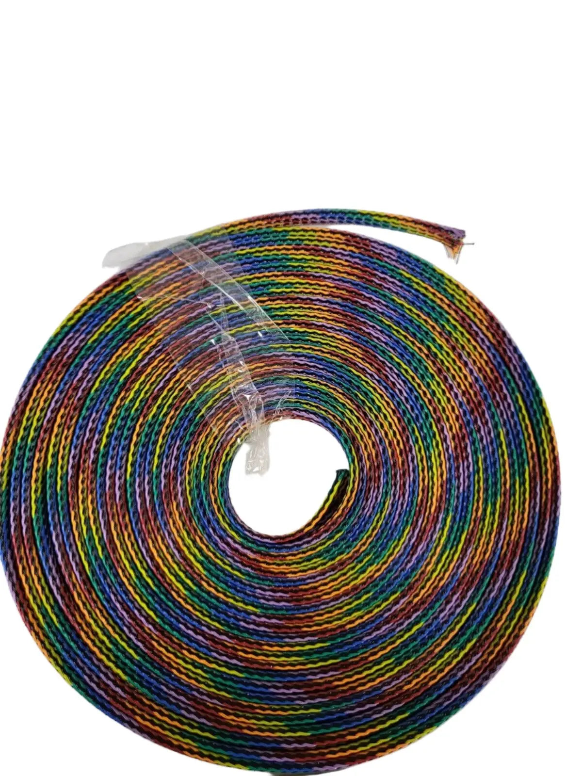 25 FT 3/8" RAINBOW WITH BLACK STRIPE PET EXPANDO SLEEVING BRAID AC/DC WIRE AND SUPPLY