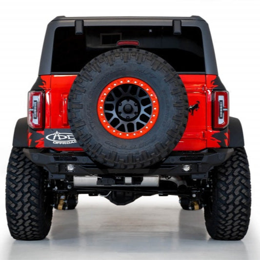 Addictive Desert Designs Stealth Fighter Rear Bumper w/ Cube Light Mounts and Reinforced D-Rings | 2021+ Ford Bronco
