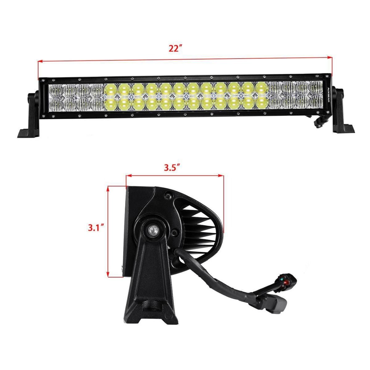 Auxbeam 32" Golf Cart Light Bar - Straight LED RGB Cree Golf Cart Light Bar WITH 12V converter