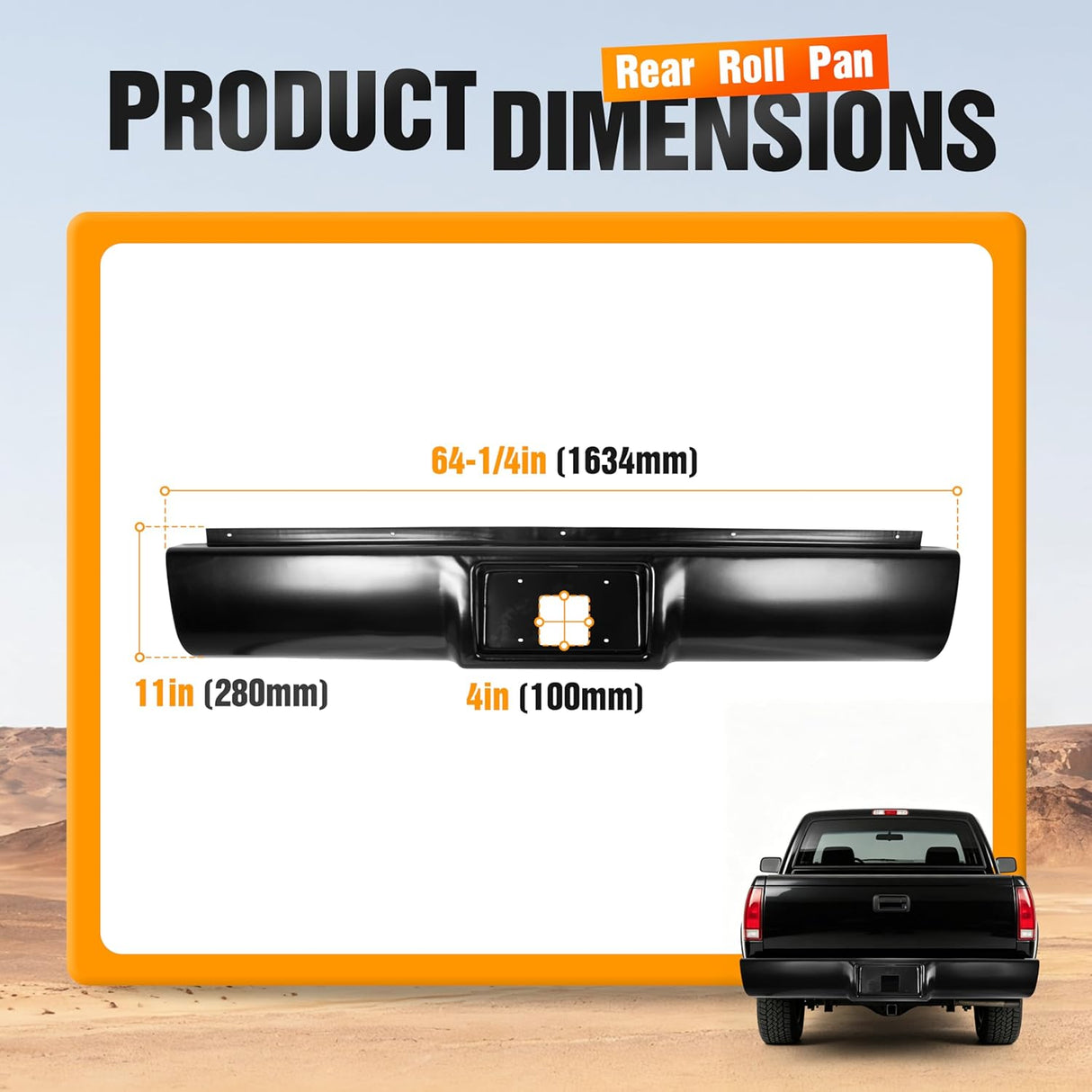 Rear Roll Pan Without Light for 1988-1998 Full-Size Trucks