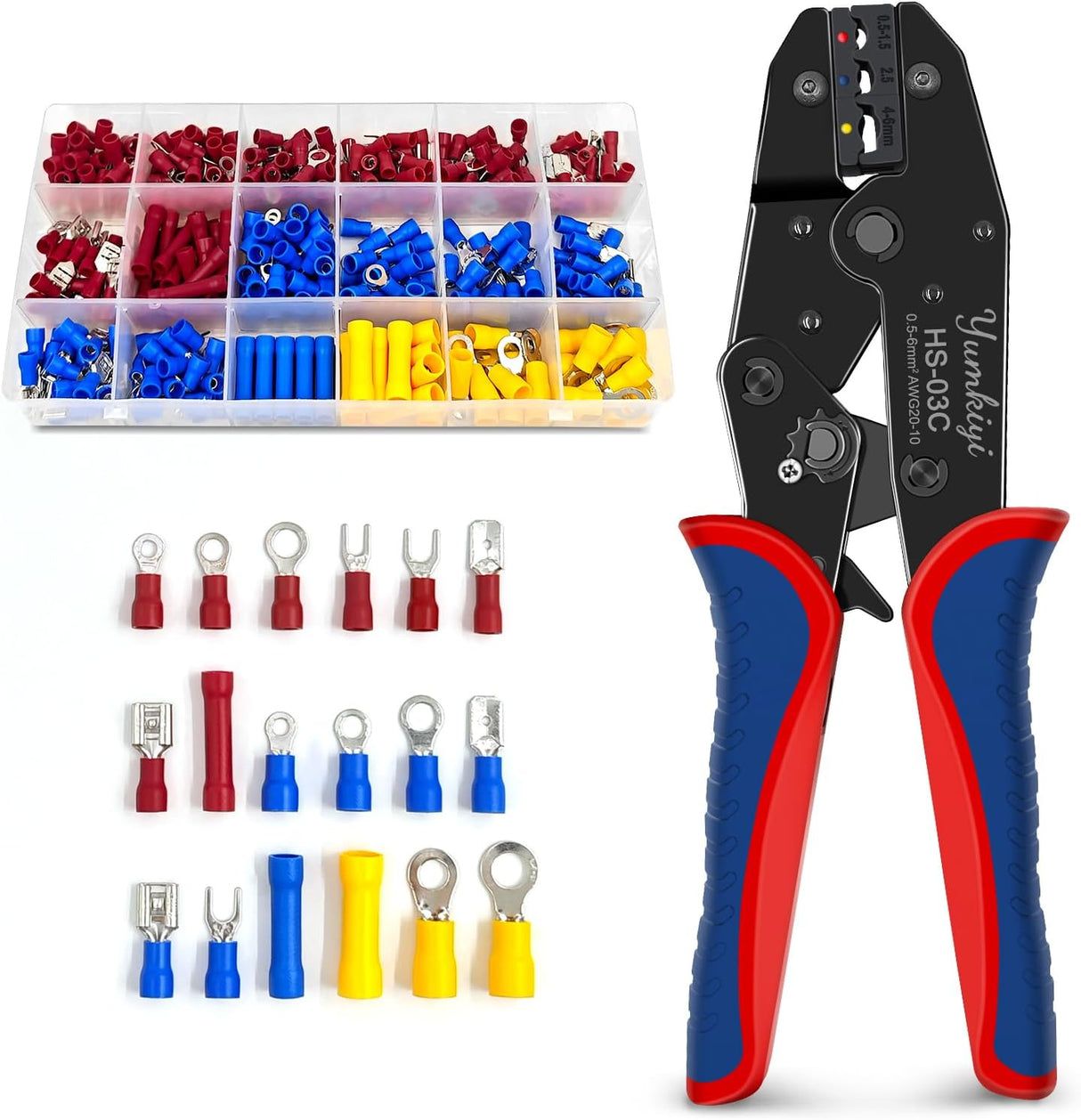 Crimping Tool Set,400pcs Insulated Wire Crimp TekShack