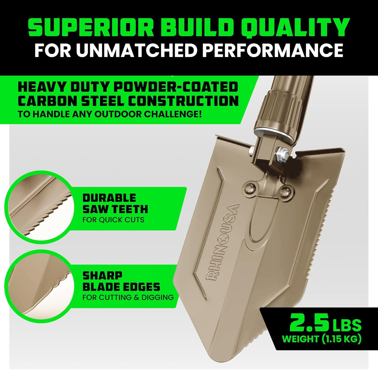 Folding Survival Shovel w/ Pick