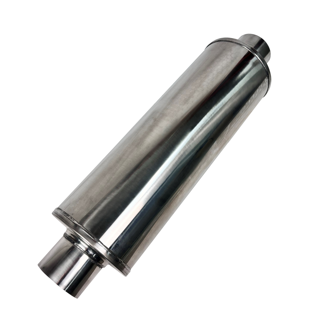 Stainless 8" Round Fiberglass Packed Muffler Mel's Manufacturing