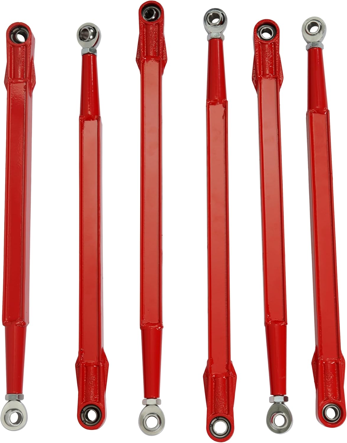 Heavy-Duty Steel Boxed Rear Radius Arm Set 6-Piece Red