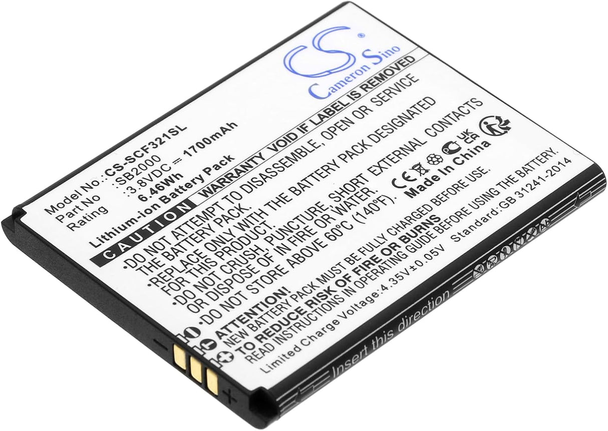 1700mAh / 6.46Wh Replacement Battery for Flip SC3218B, Flip SC3218T, SB2000 TekShack