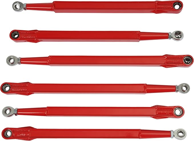 Heavy-Duty Steel Boxed Rear Radius Arm Set 6-Piece Red