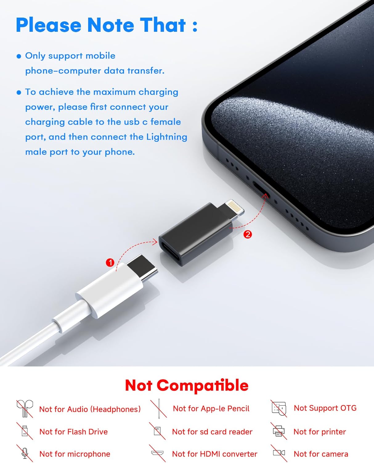 MFi Certified USB-C to Lightning Adapter (4-Pack) – 27W Fast Charging & Data Sync TekShack
