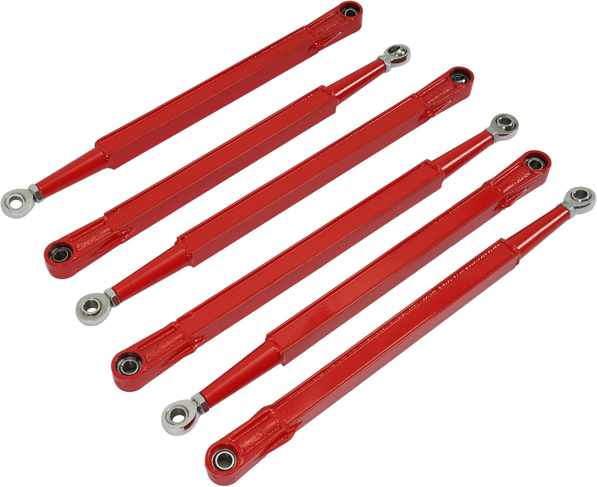 Heavy-Duty Steel Boxed Rear Radius Arm Set 6-Piece Red