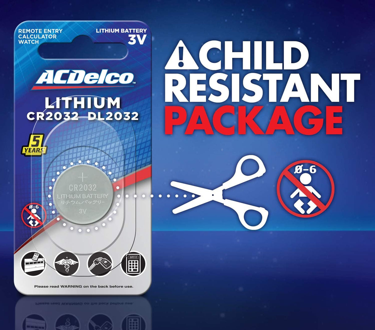 ACDelco CR2032 3V Lithium Coin Cell Batteries 6-Pack ACDelco
