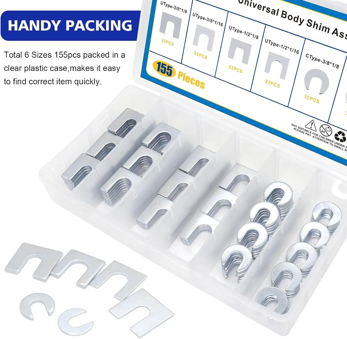 BUSY-CORNER Universal Auto Body Fender Alignment Shim 155-Piece Kit