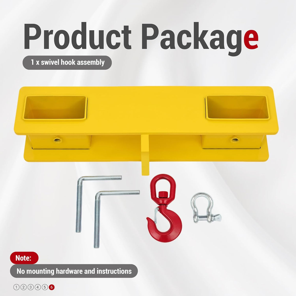 4800 lb Capacity Forklift Lifting Hook Attachment with Swivel