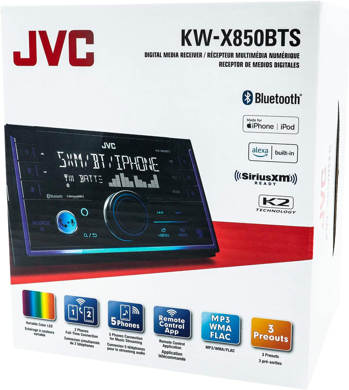 JVC KW-X850BTS Double DIN Digital Media Receiver JVC