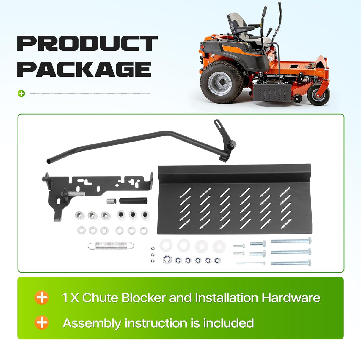 Adjustable Steel Lawn Mower Chute Blocker 0 to 90 Degree
