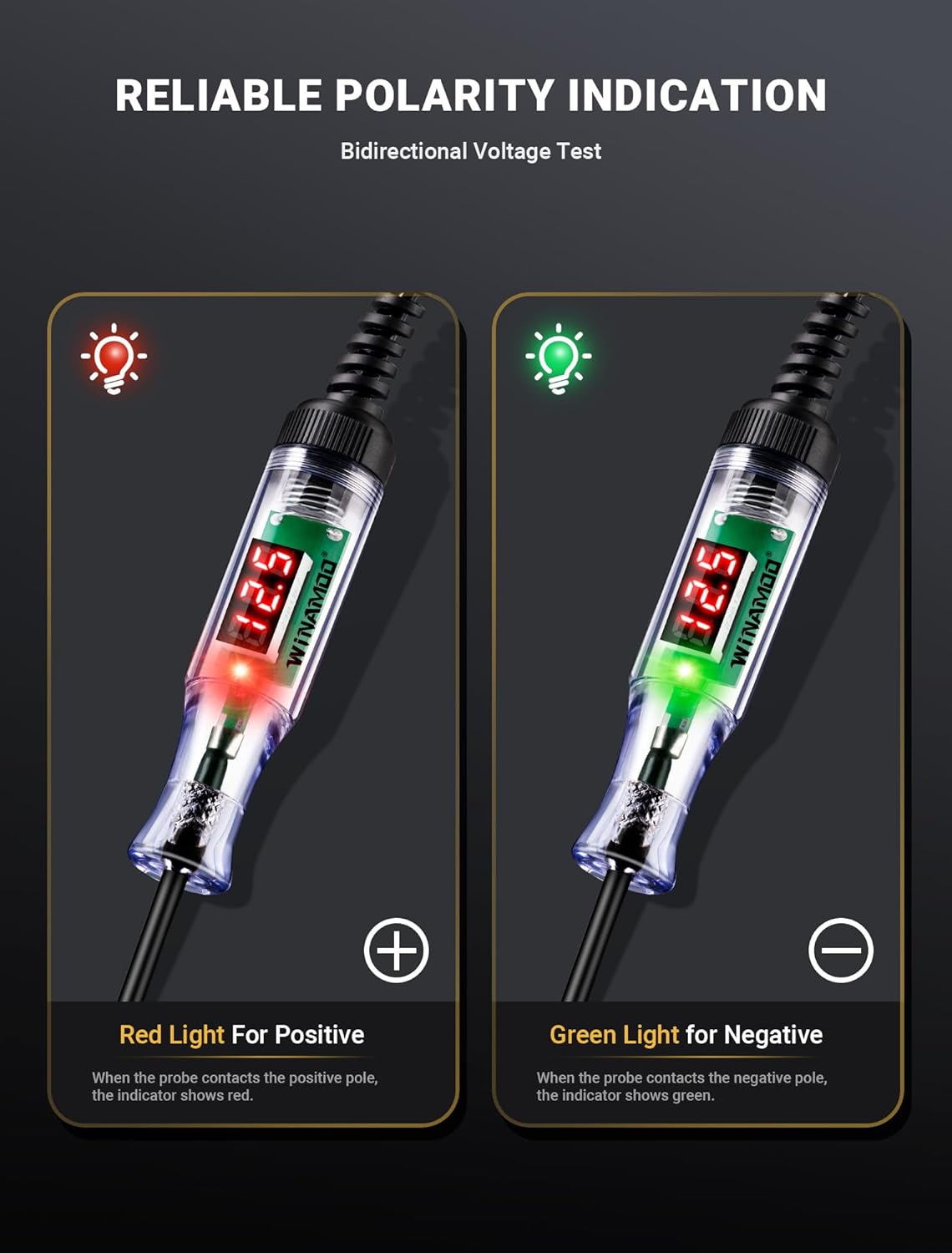 3-48V Automotive LED Voltage Tester with Polarity Indicator TekShack