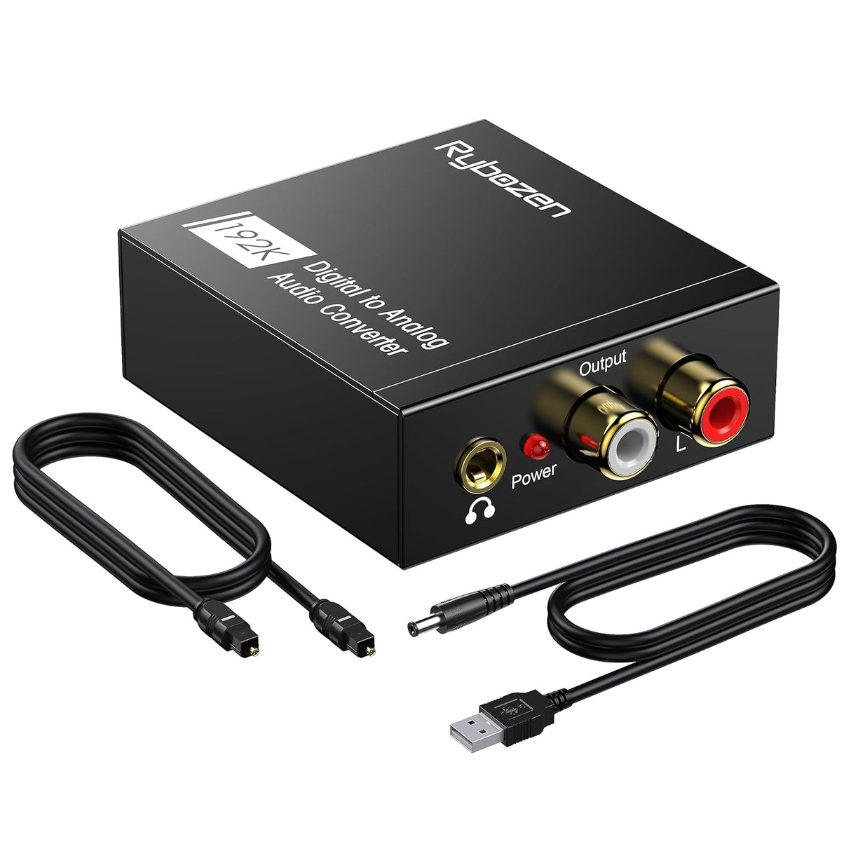 192KHz Digital to Analog Audio Converter DAC – Optical/Coax to RCA & 3.5mm Rybozen