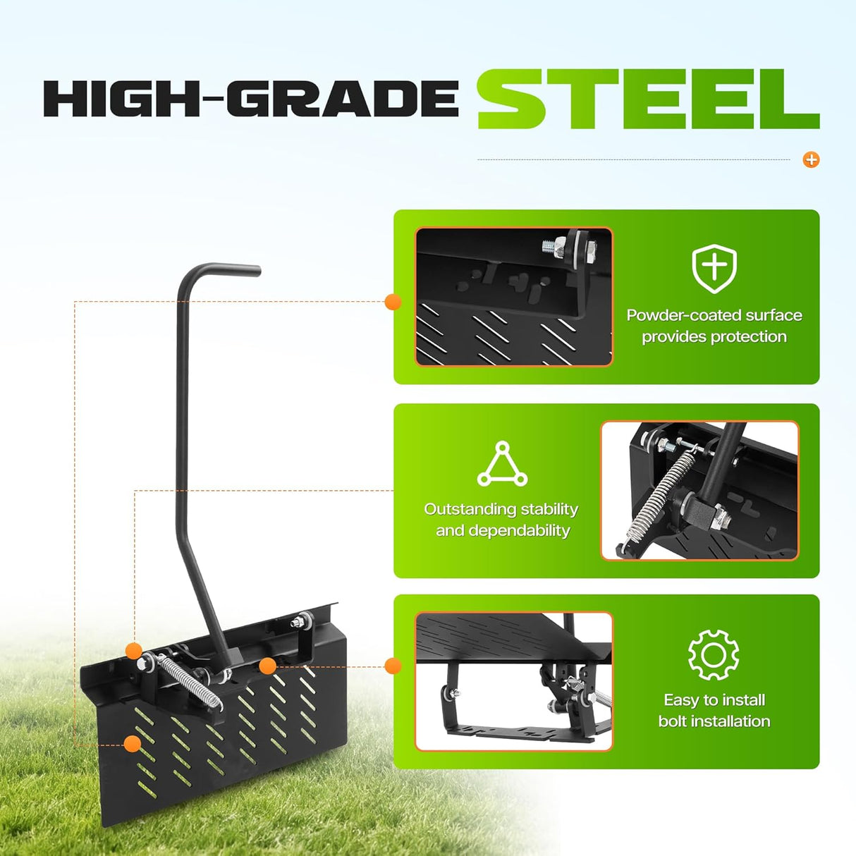 Adjustable Steel Lawn Mower Chute Blocker 0 to 90 Degree