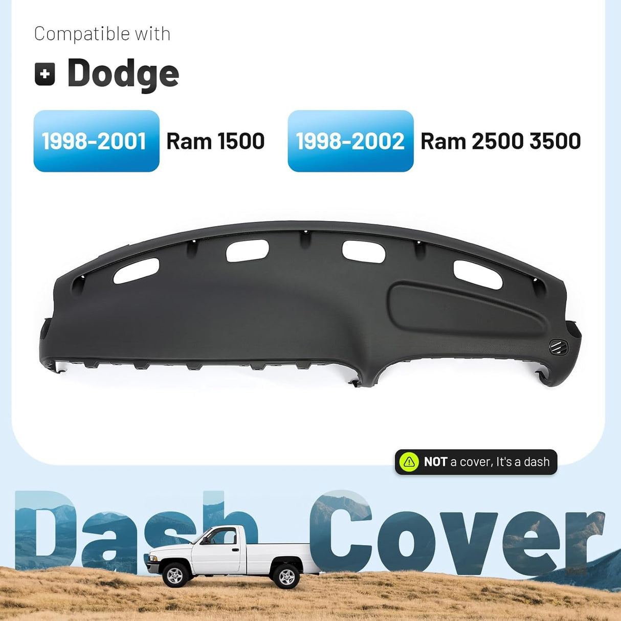 Full Dashboard Replacement Panel Compatible with 1998-2002 Dodge Ram
