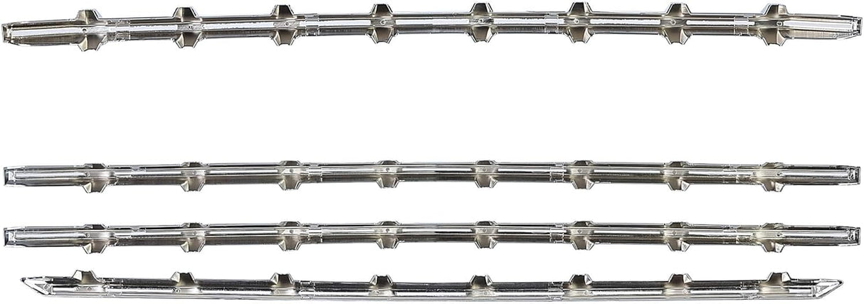 Front Grille Overlay Trim 4 Piece Set Chrome Finish