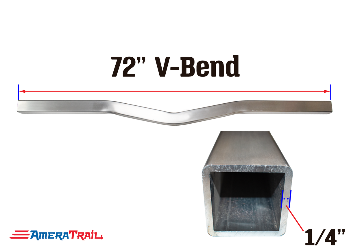 72 X 3 X 3" V Bend Cross Member, 1/4" Wall, Structural Aluminum